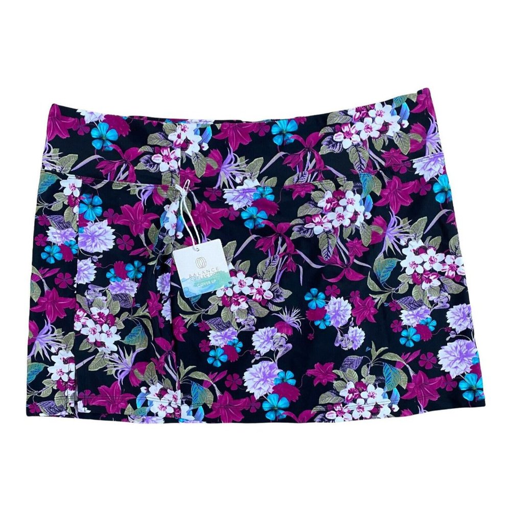 Balance Collection Women’s Tropical Floral Pattern Skirt Swim Coverup Sz L -NWT
